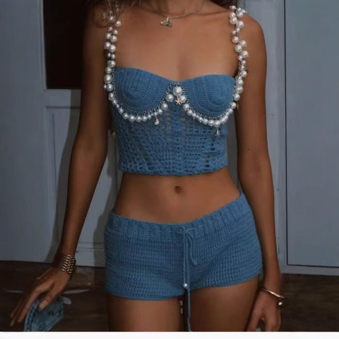 Sexy Beading Crochet Crop Vest - Crop Top Crochet 评论和价格
