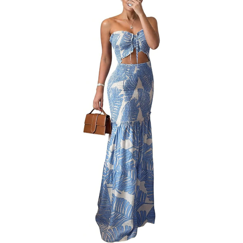 CHICME Floral Vacation Dress H - Maxi Dress Halter 评论和价格