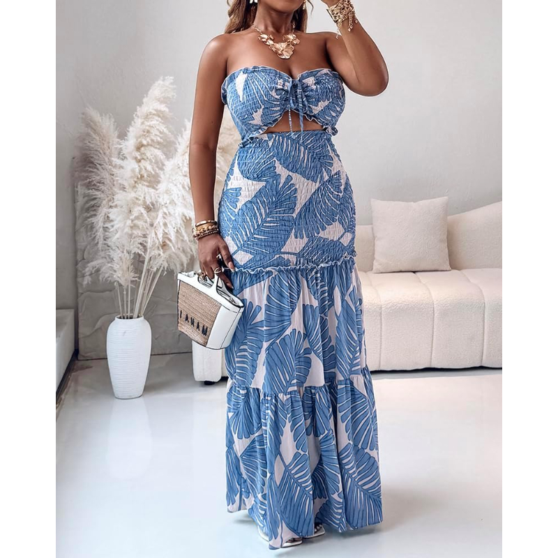 CHICME Floral Vacation Dress H - Maxi Dress Halter 评论和价格