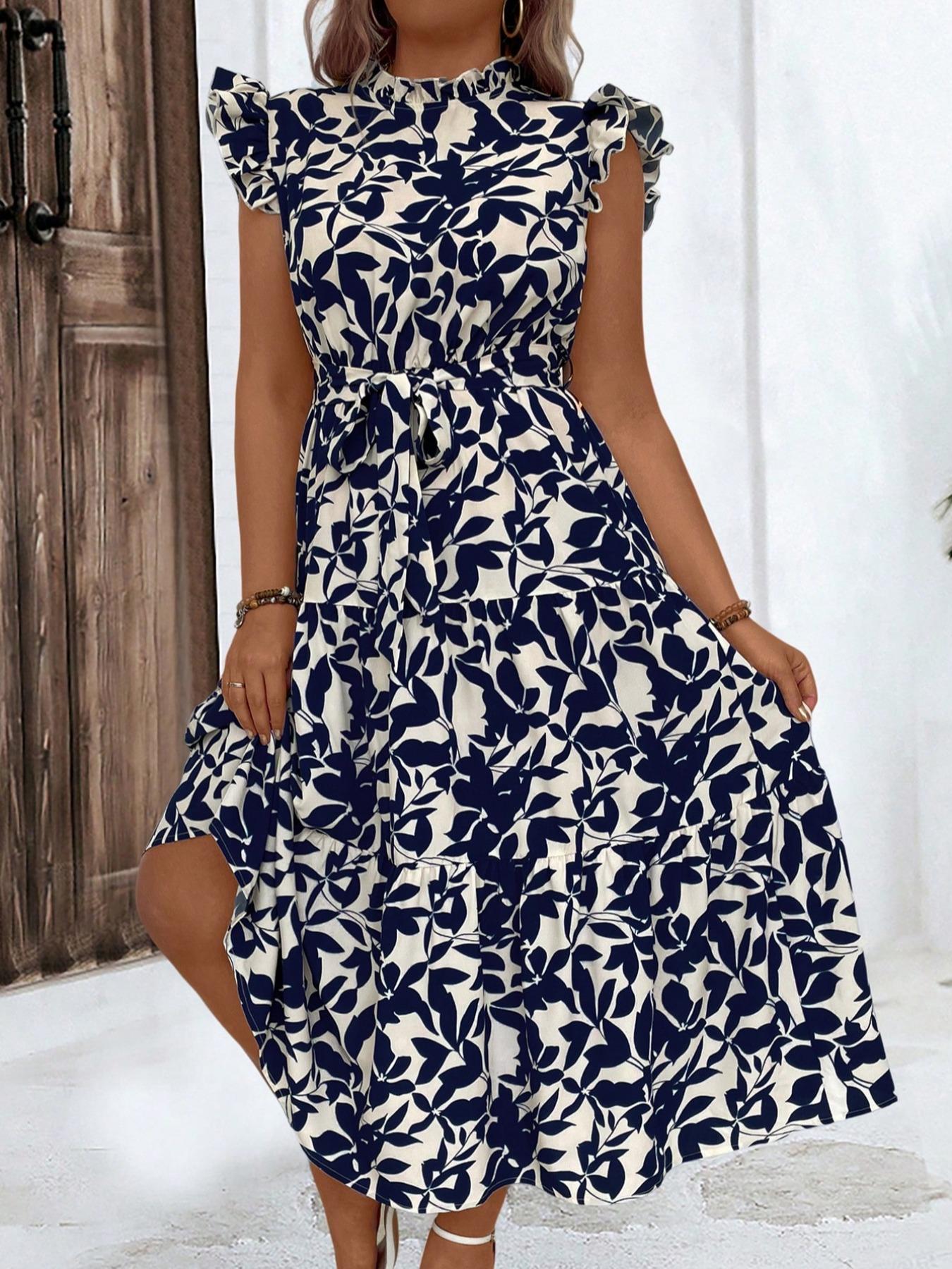 Plus Size Floral Print Ruched  - Romper Floral Print 评论和价格